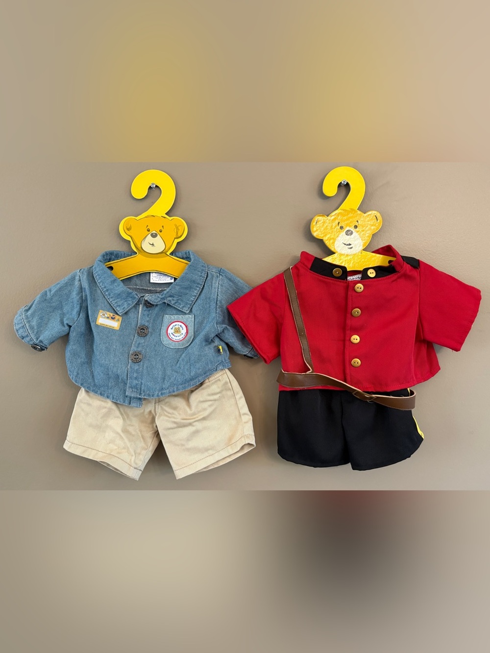 2 Build-A-Bear Workshop outfits 2011 Royal Canadian Mountie & Denim Khaki